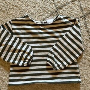 Zara long sleeved striped shirt - olive striped